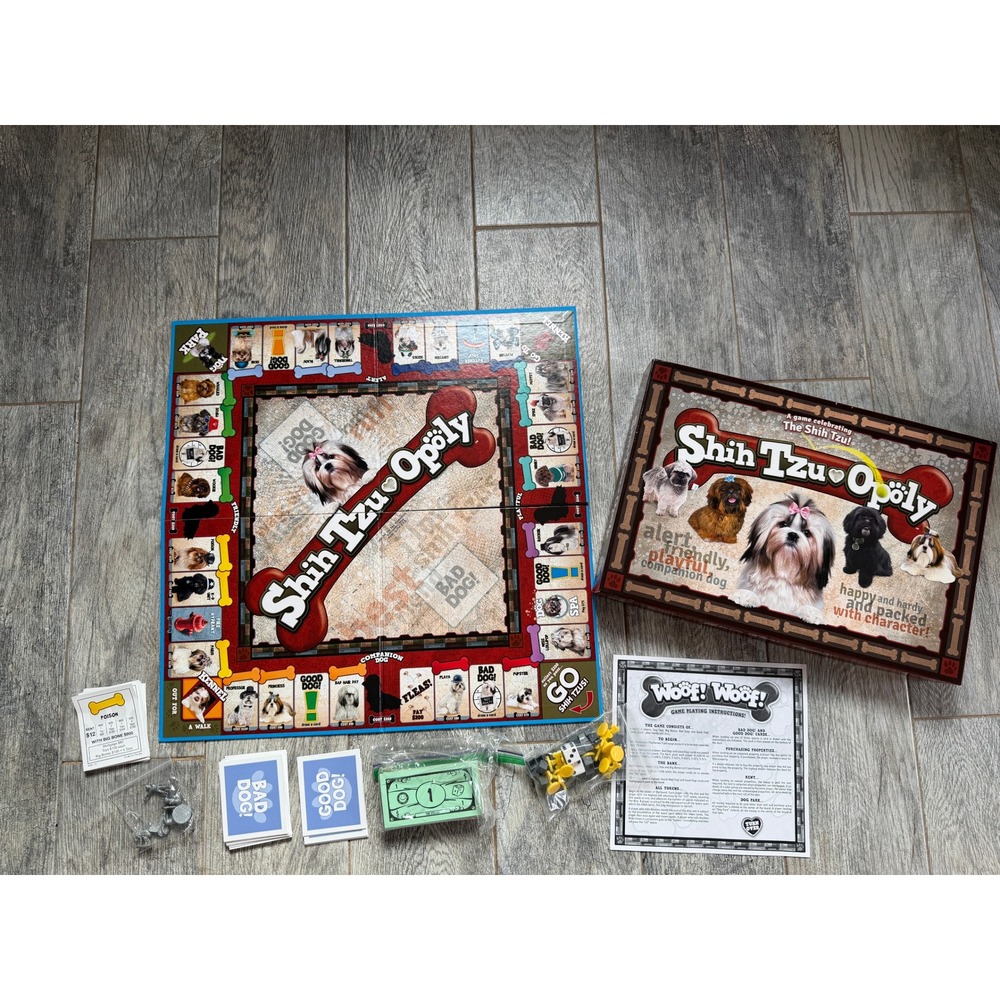 Shih Tzu Opoly Board Game Dogs Monopoly Shih tzu Made in USA Late For The Sky
